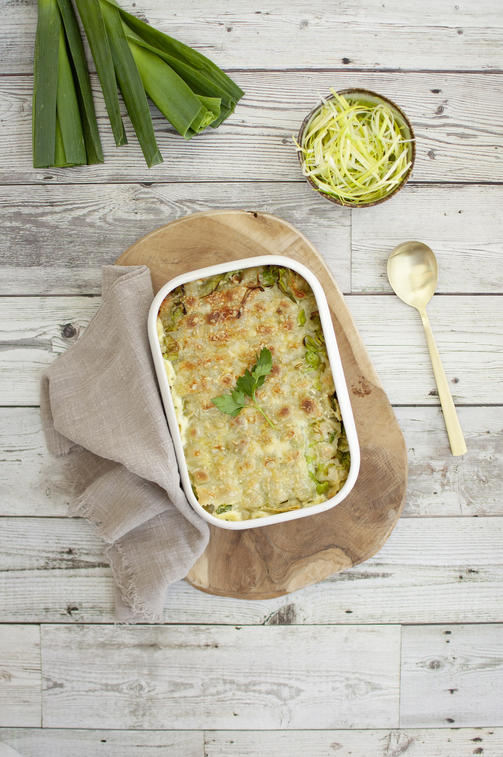 Gratin de ravioles aux poireaux Gratin de ravioles aux poireaux